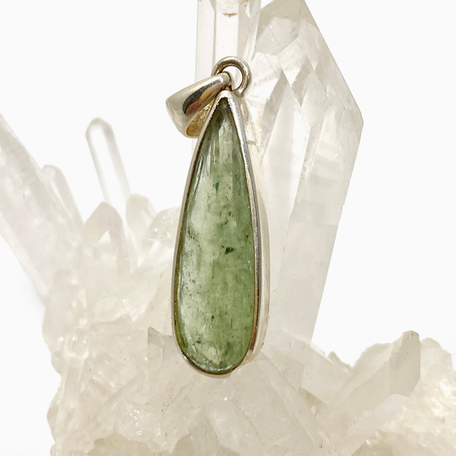 Green Kyanite (Africa) Teardrop Faceted Pendant PPGJ800