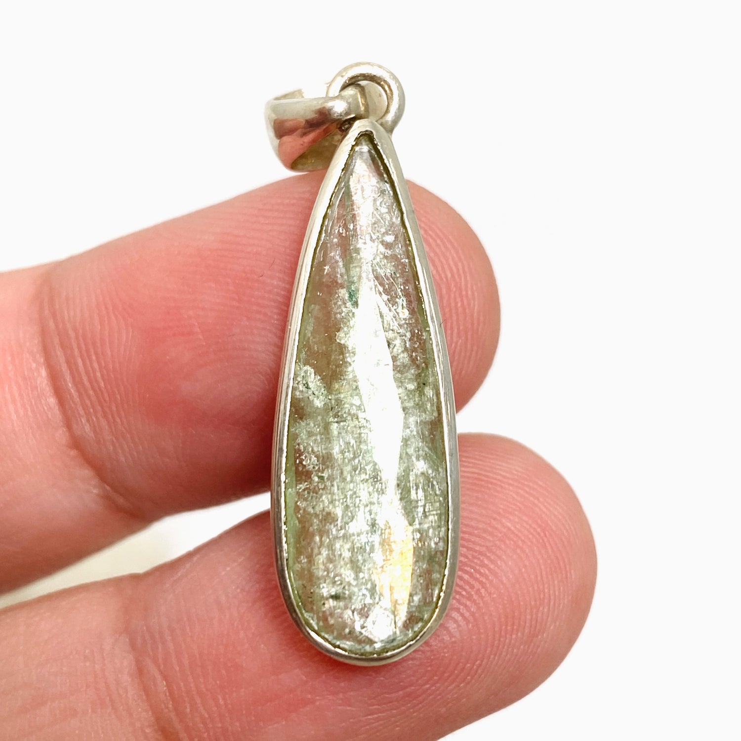 Green Kyanite (Africa) Teardrop Faceted Pendant PPGJ800
