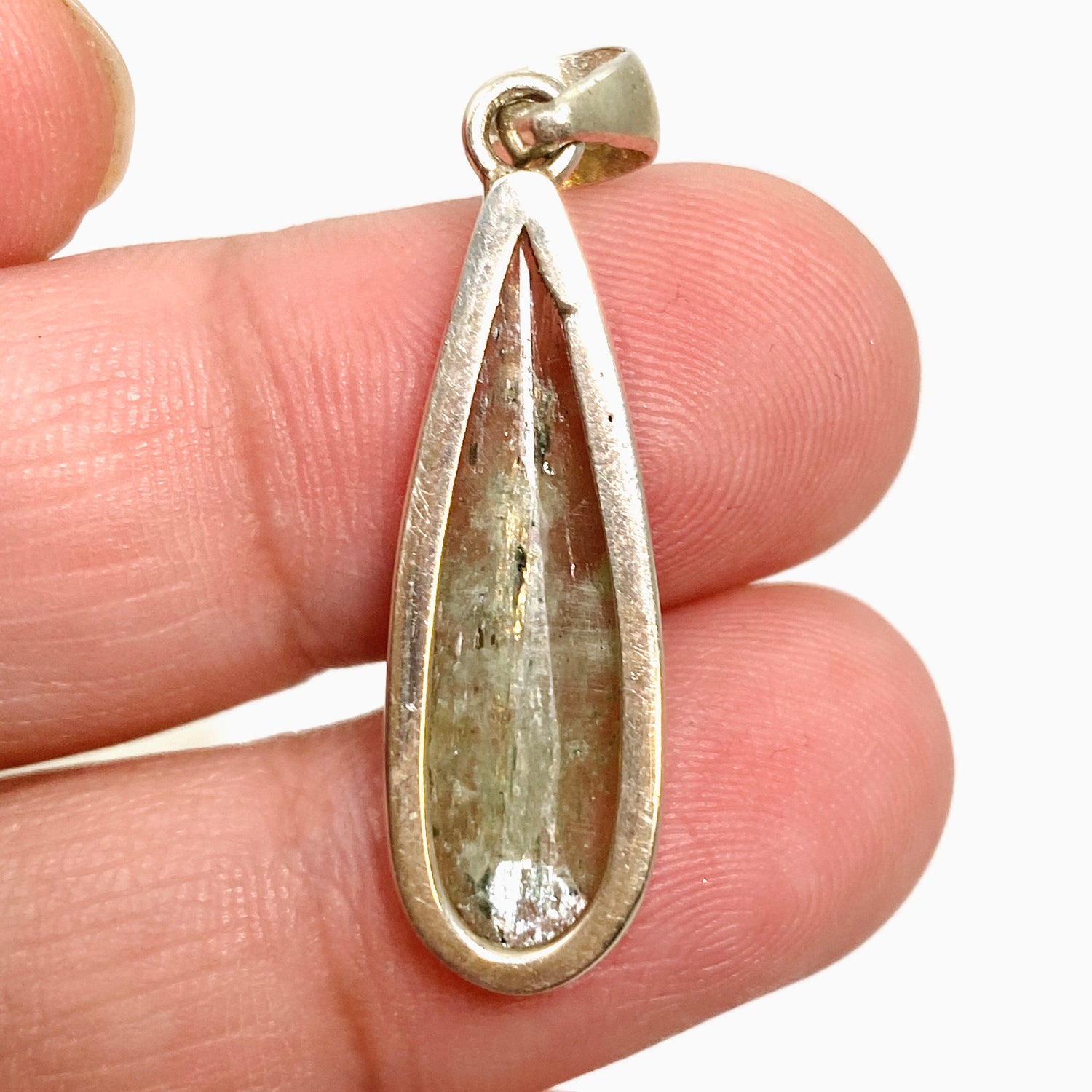 Green Kyanite (Africa) Teardrop Faceted Pendant PPGJ800