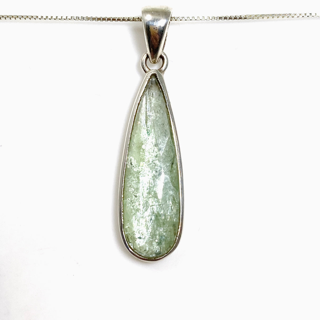 Green Kyanite (Africa) Teardrop Faceted Pendant PPGJ800