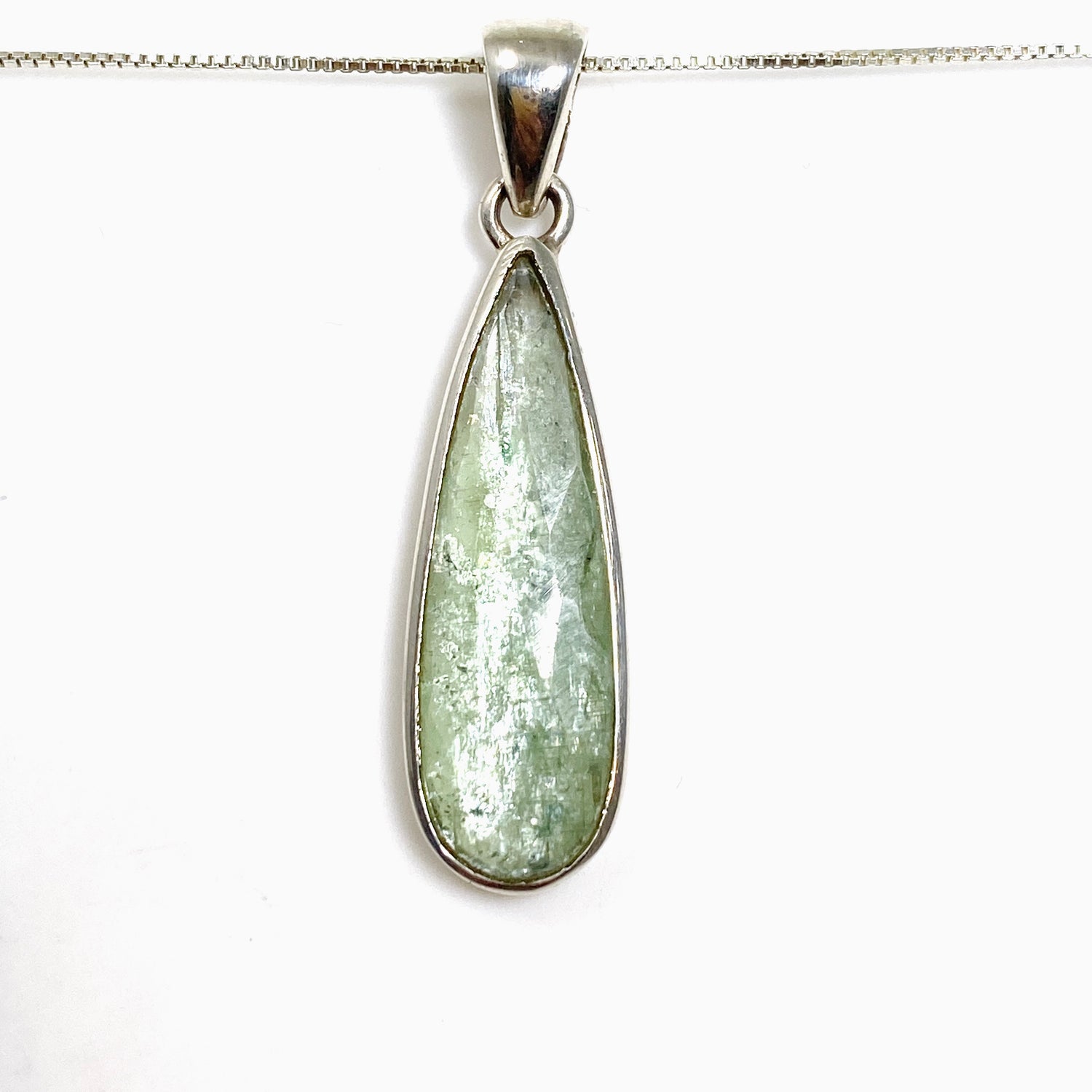 Green Kyanite (Africa) Teardrop Faceted Pendant PPGJ800