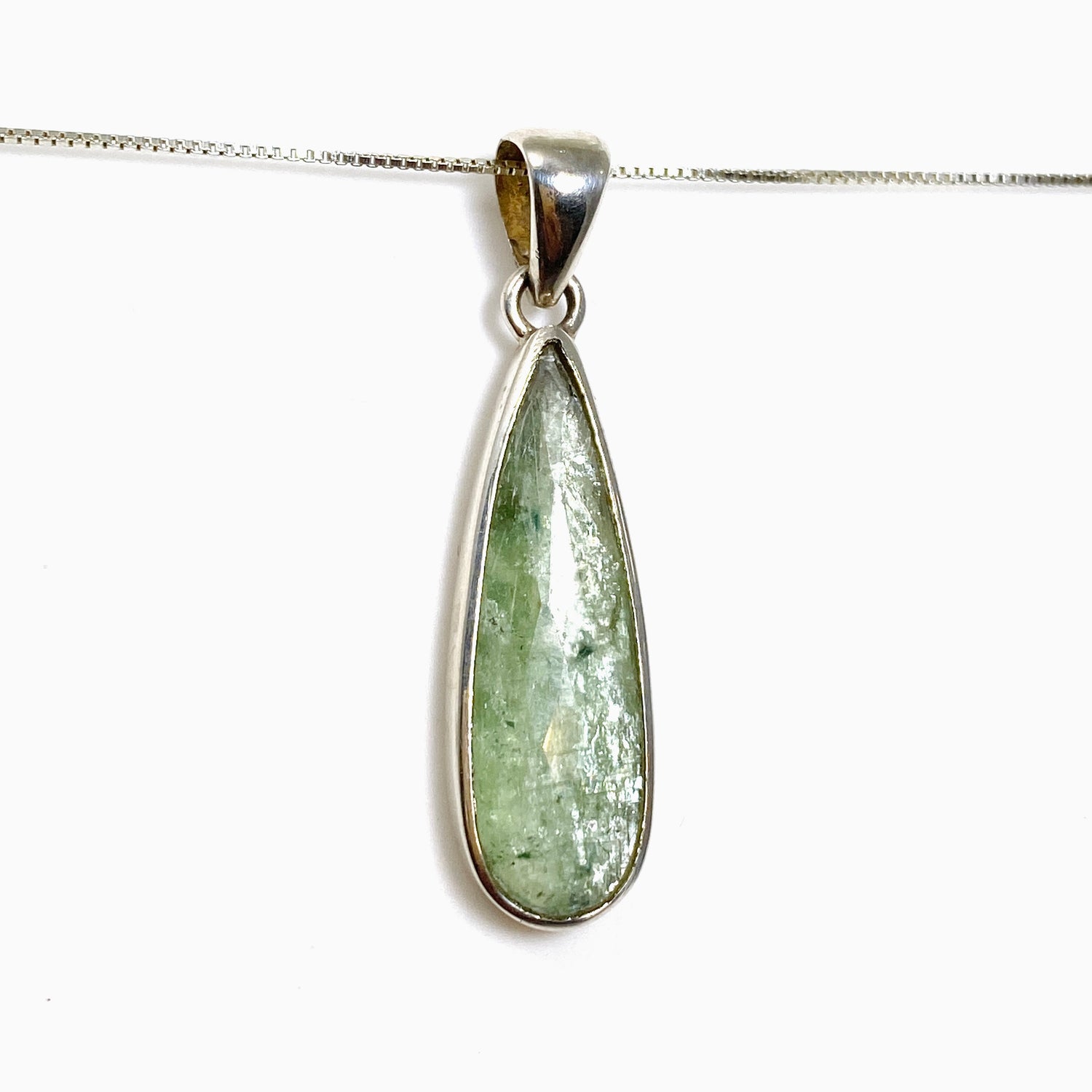 Green Kyanite (Africa) Teardrop Faceted Pendant PPGJ800