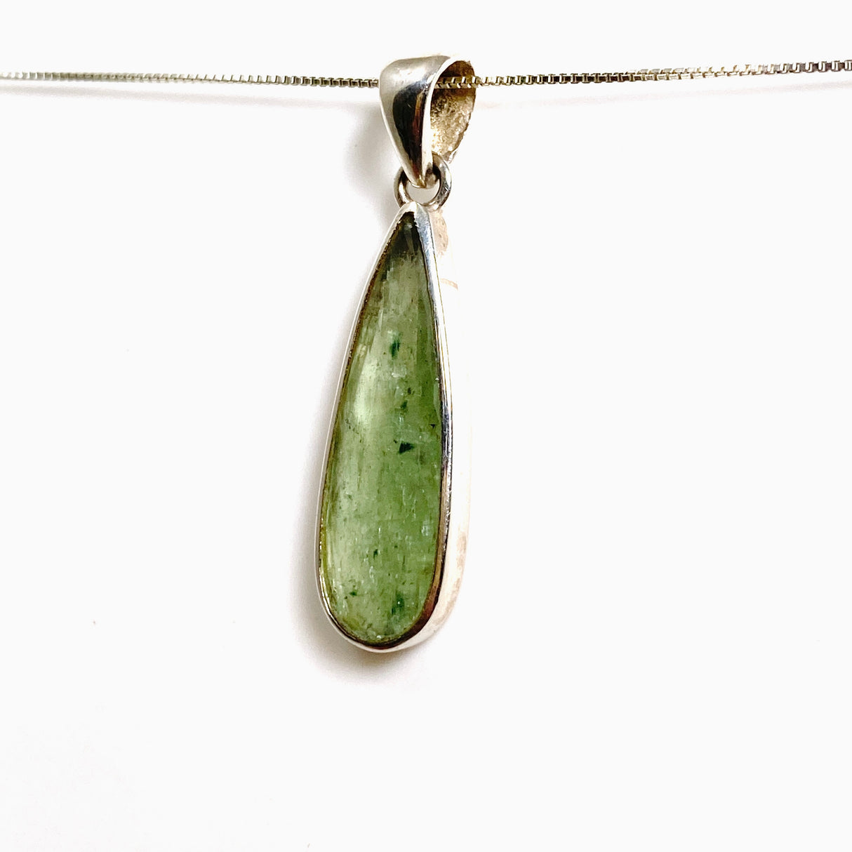 Green Kyanite (Africa) Teardrop Faceted Pendant PPGJ800