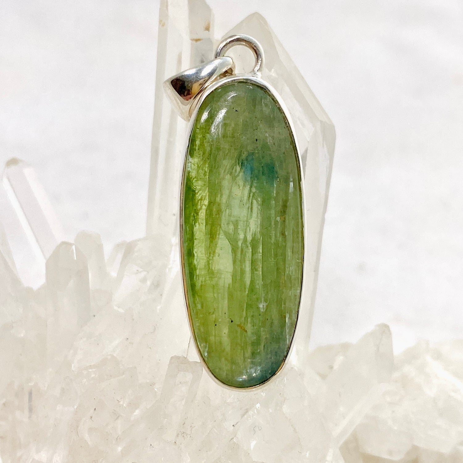 Green Kyanite Oval Cabochon Pendant KPGJ4629