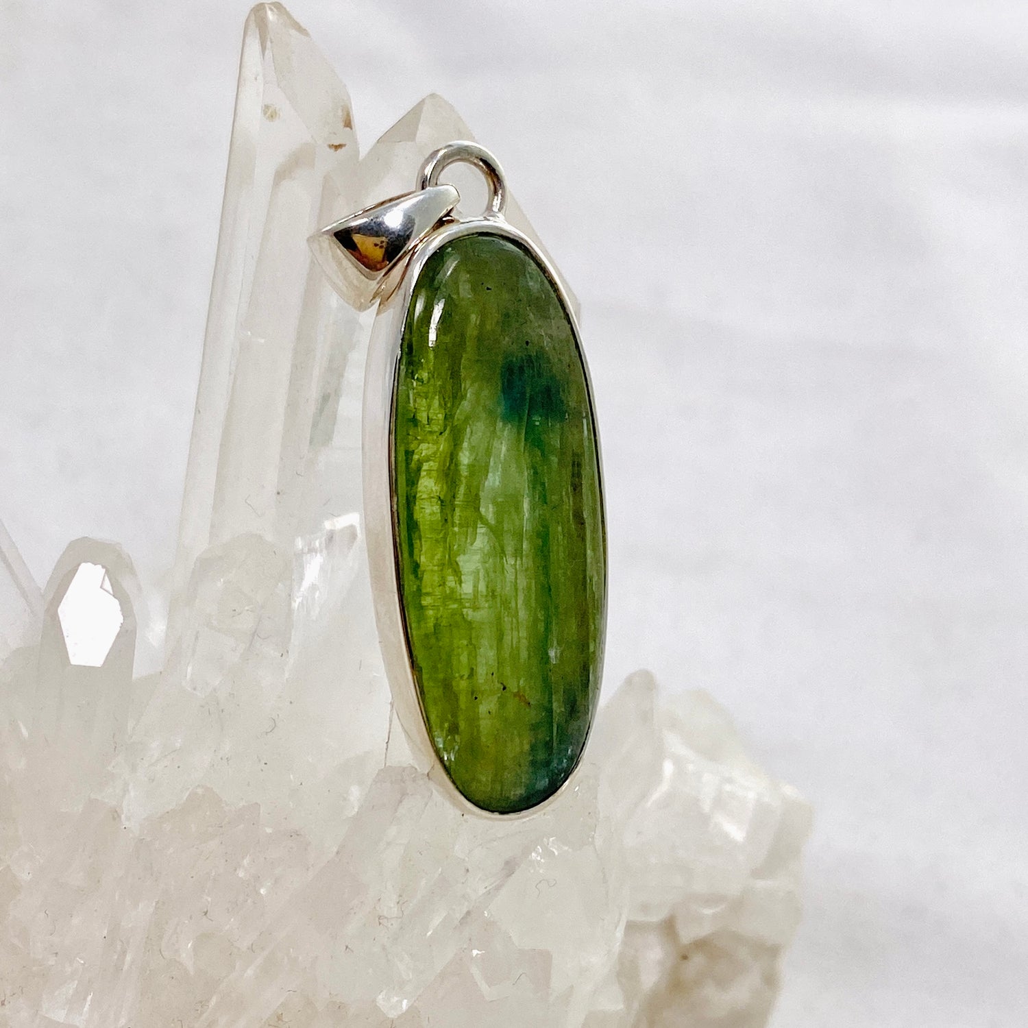 Green Kyanite Oval Cabochon Pendant KPGJ4629