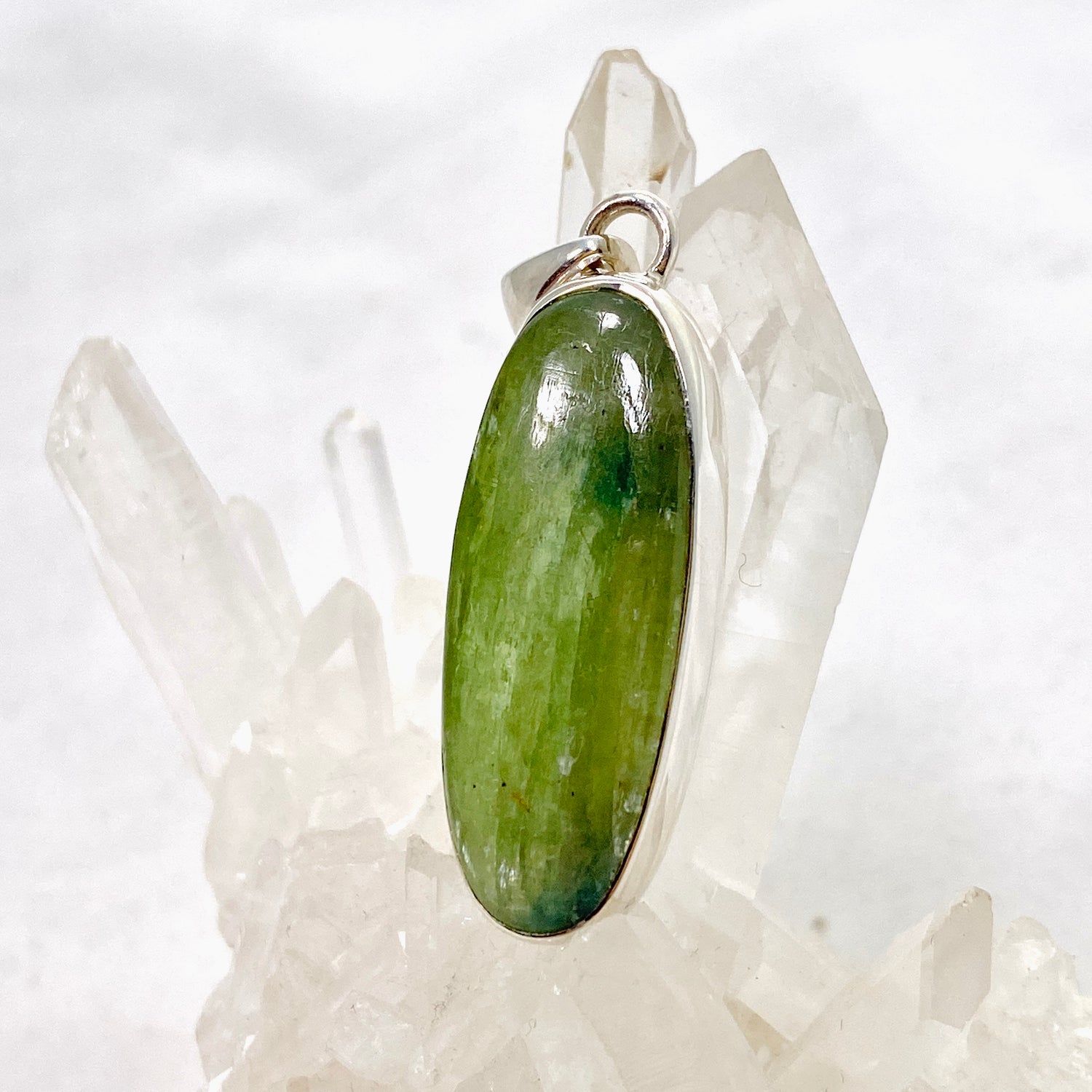 Green Kyanite Oval Cabochon Pendant KPGJ4629