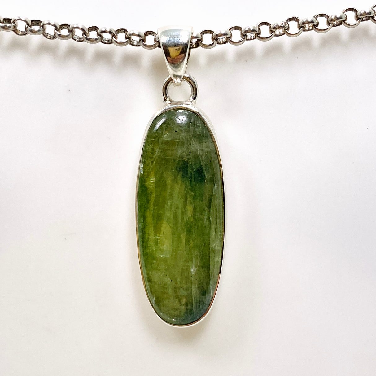Green Kyanite Oval Cabochon Pendant KPGJ4629