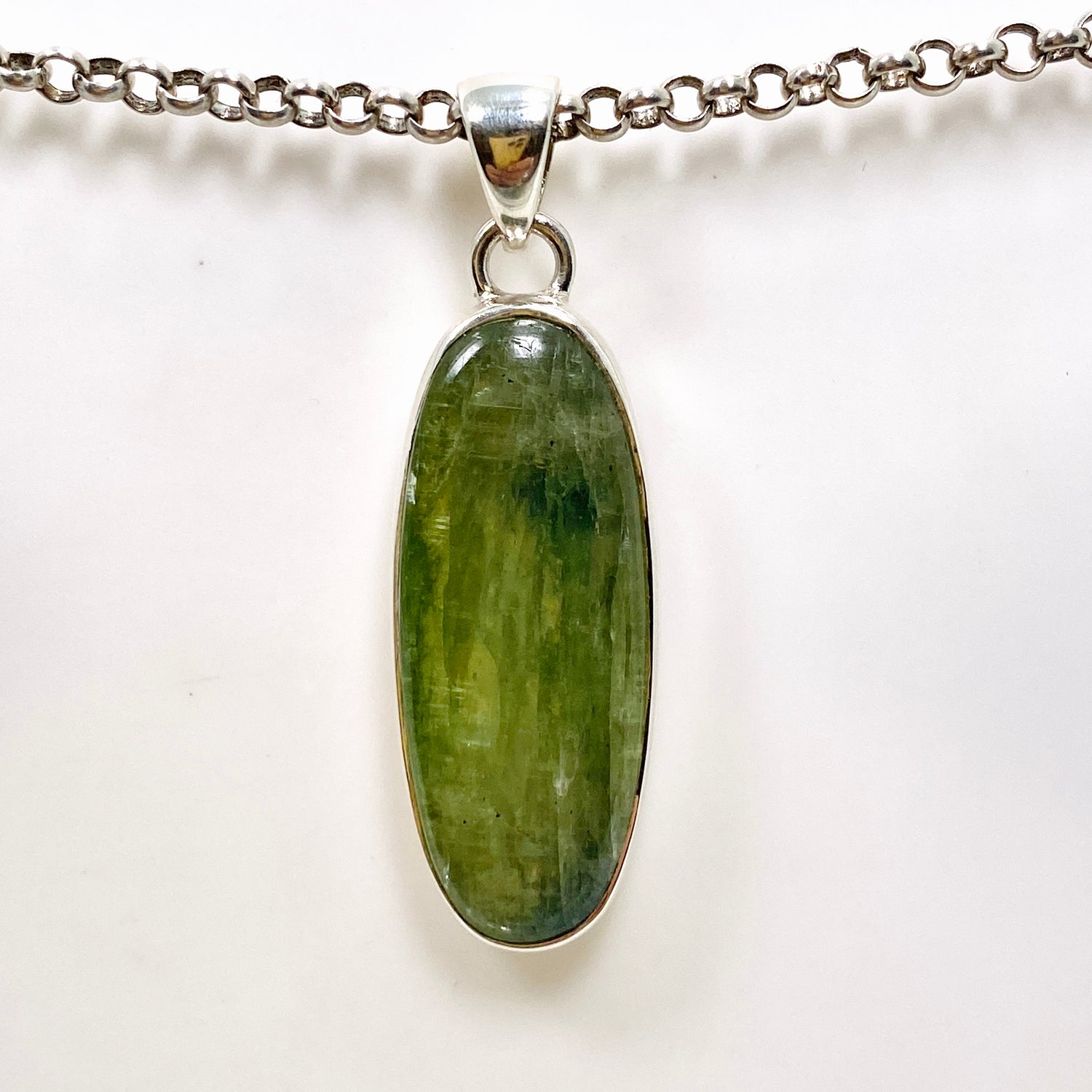 Green Kyanite Oval Cabochon Pendant KPGJ4629