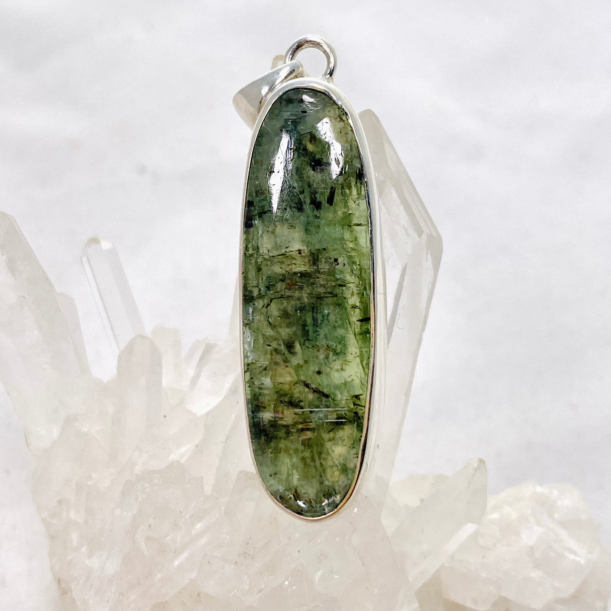 Green Kyanite Oval Cabochon Pendant KPGJ4630