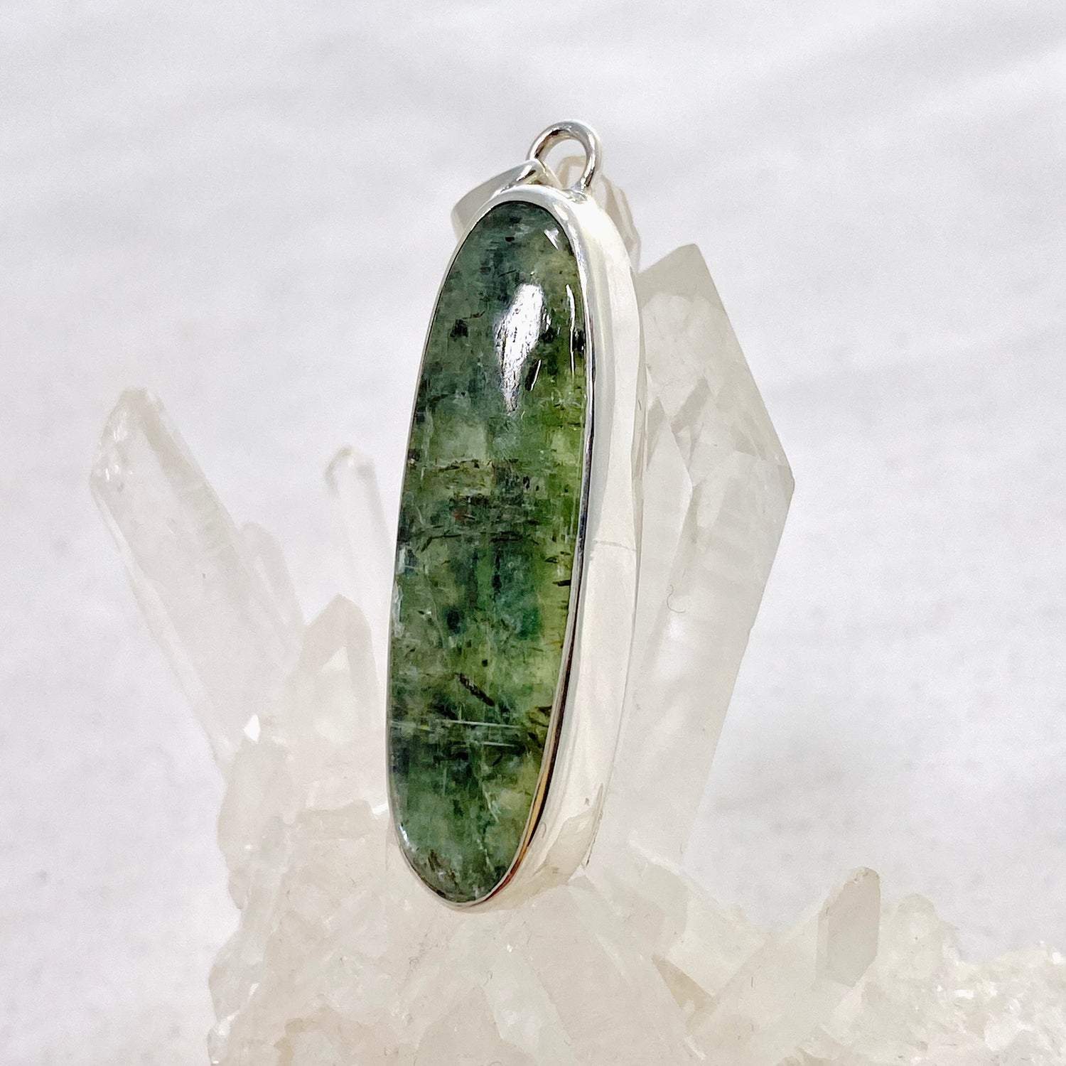 Green Kyanite Oval Cabochon Pendant KPGJ4630