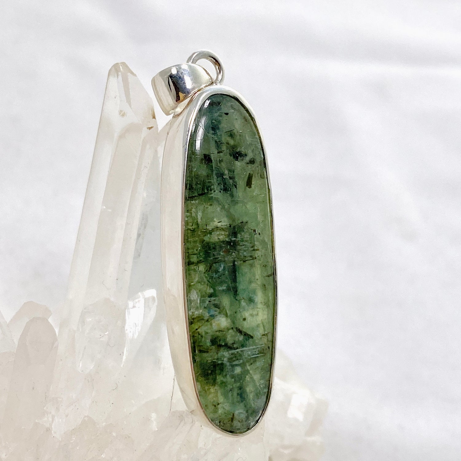 Green Kyanite Oval Cabochon Pendant KPGJ4630