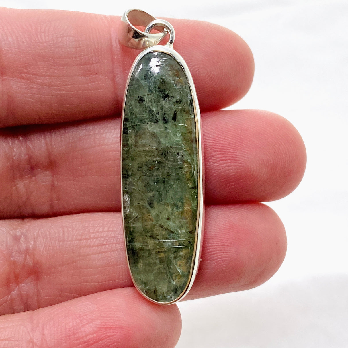 Green Kyanite Oval Cabochon Pendant KPGJ4630