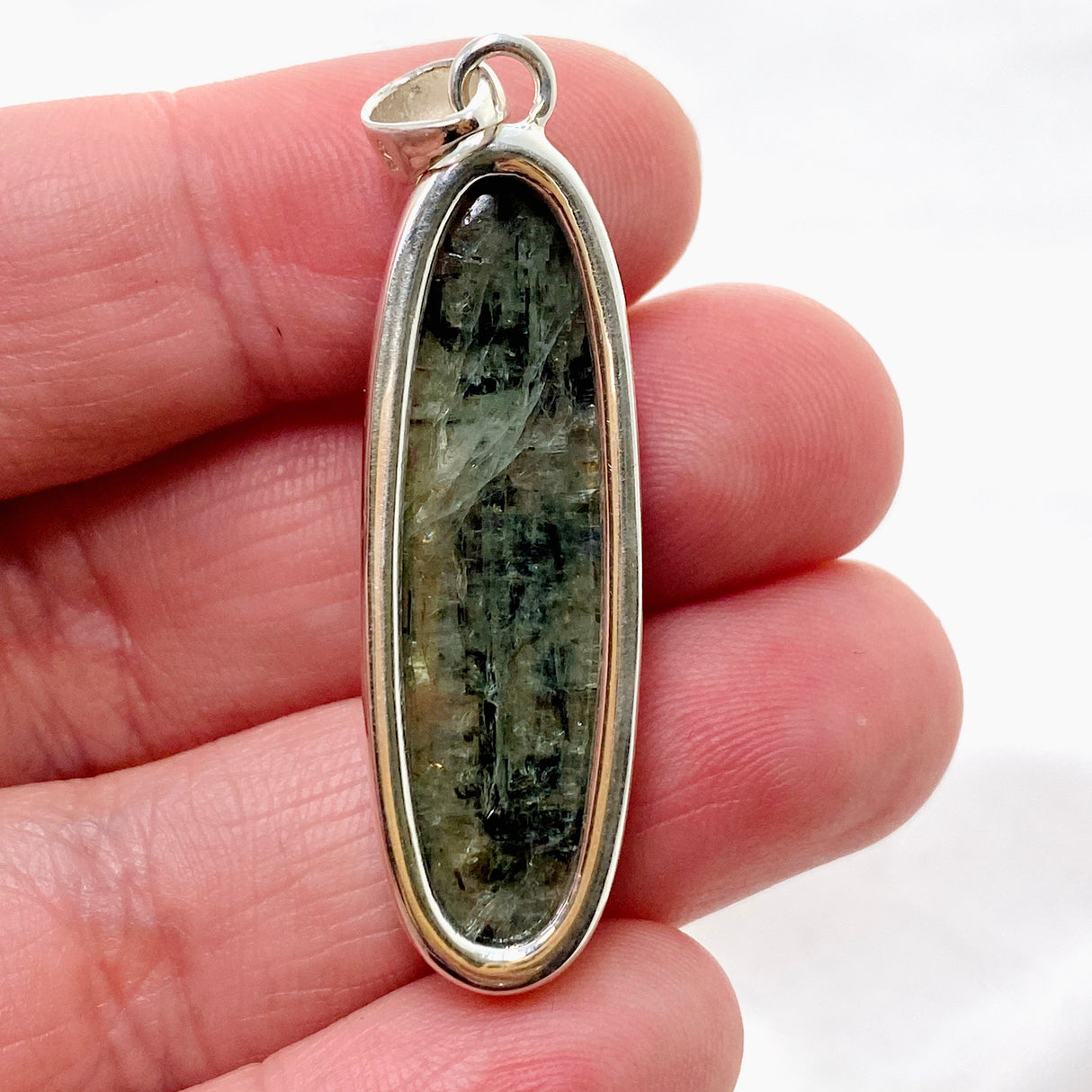 Green Kyanite Oval Cabochon Pendant KPGJ4630