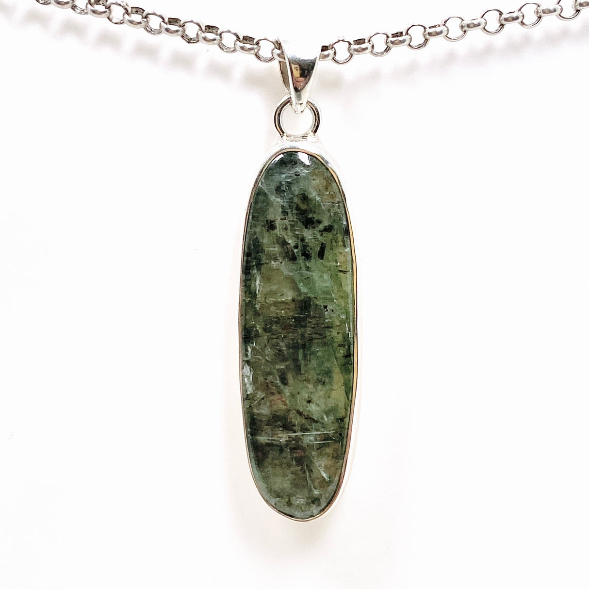 Green Kyanite Oval Cabochon Pendant KPGJ4630