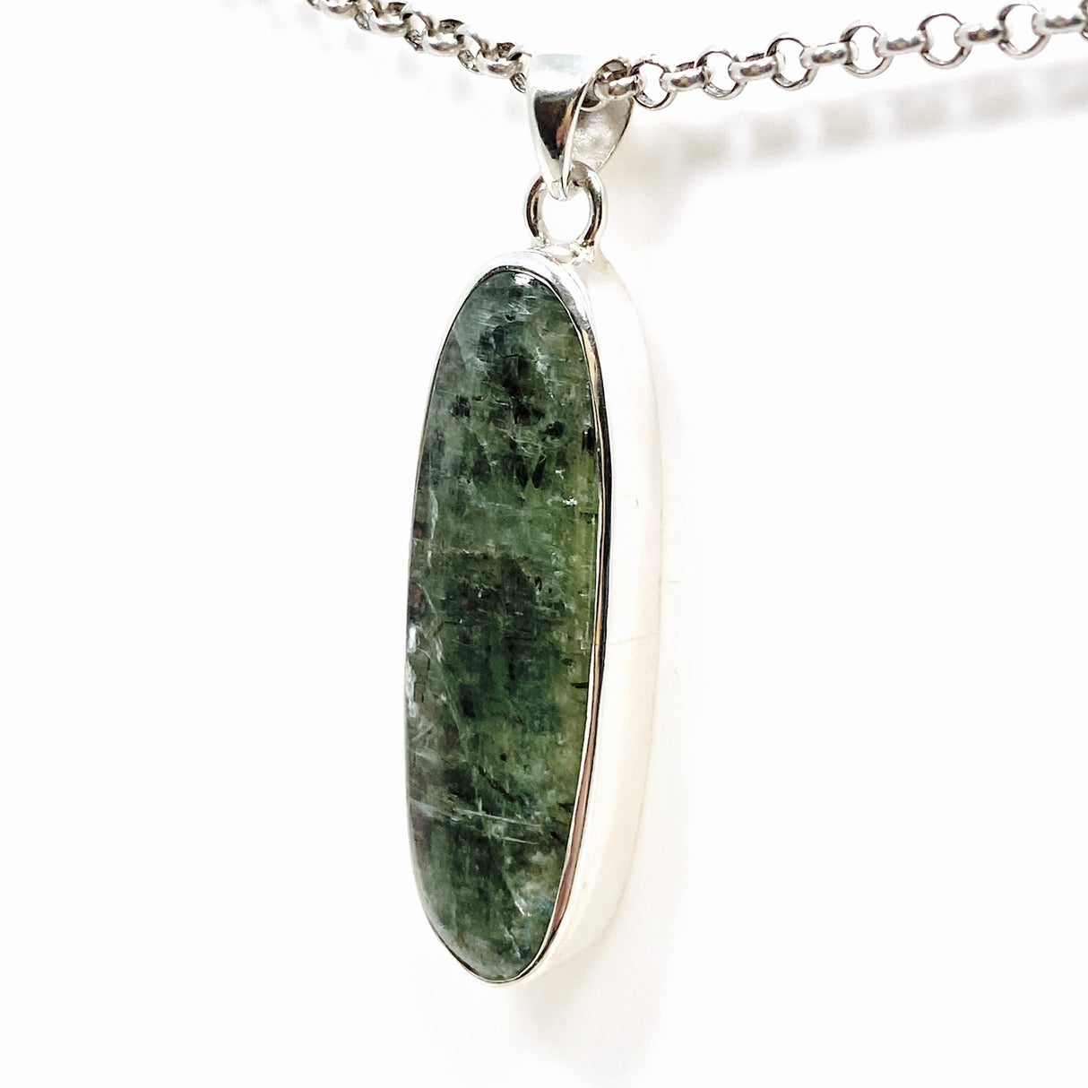 Green Kyanite Oval Cabochon Pendant KPGJ4630