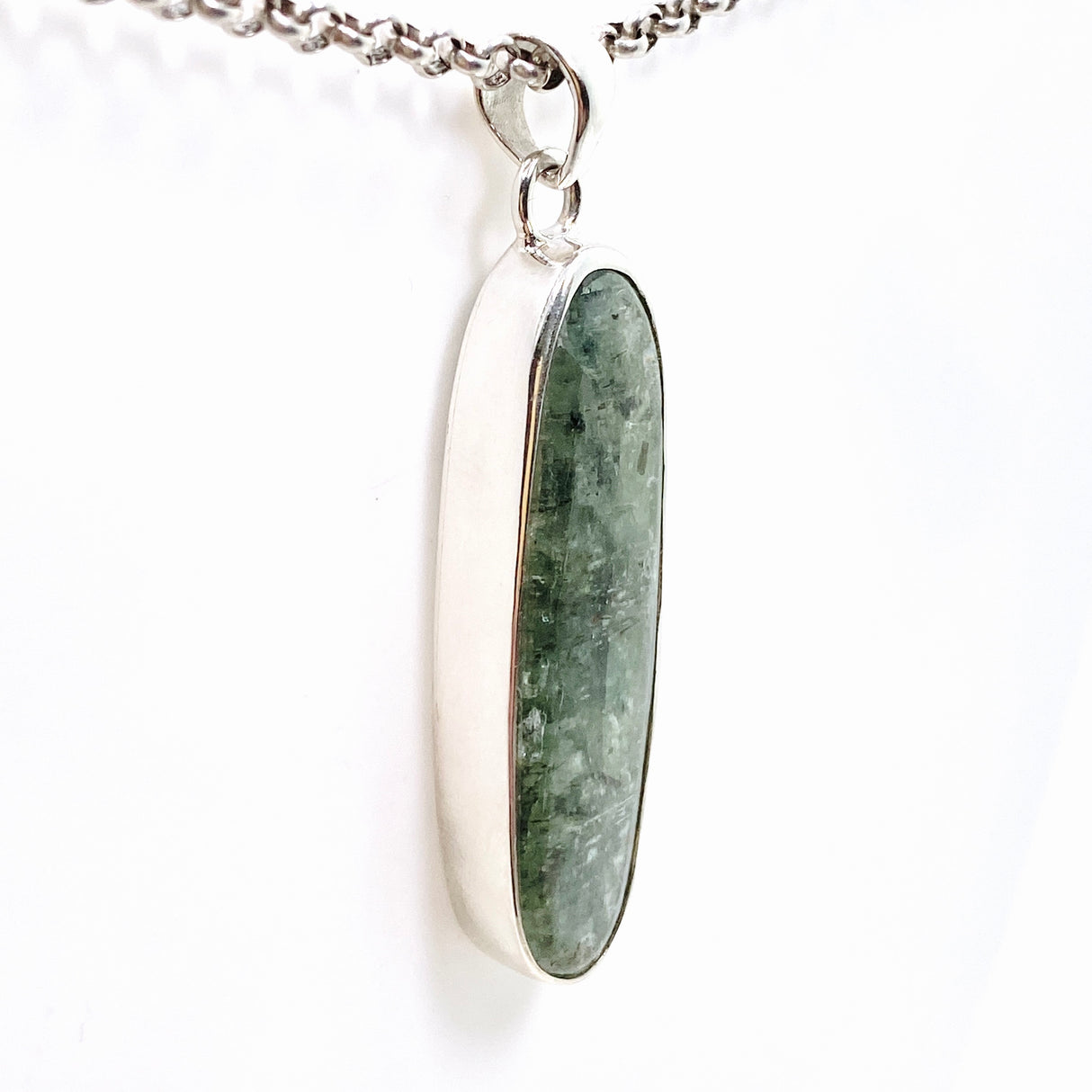 Green Kyanite Oval Cabochon Pendant KPGJ4630