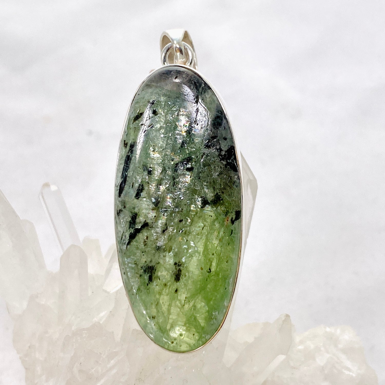 Green Kyanite Oval Cabochon Pendant KPGJ4631