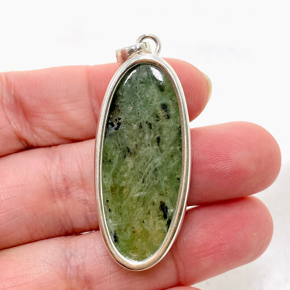 Green Kyanite Oval Cabochon Pendant KPGJ4631