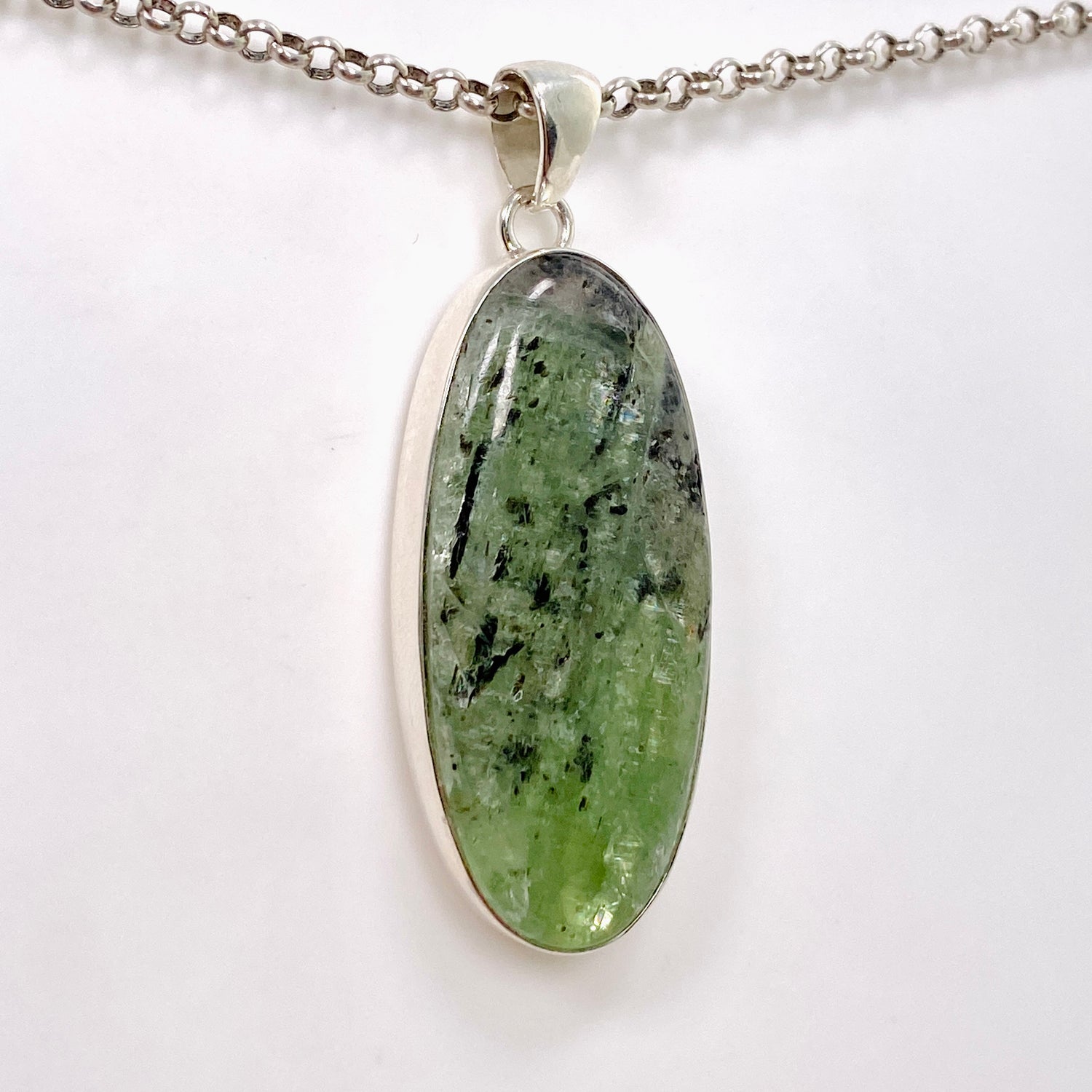 Green Kyanite Oval Cabochon Pendant KPGJ4631