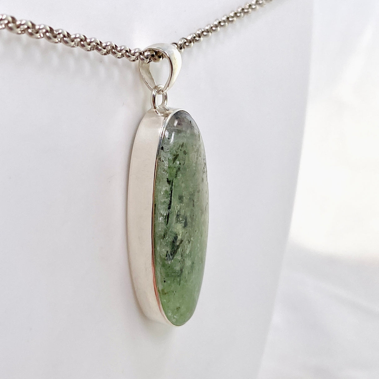 Green Kyanite Oval Cabochon Pendant KPGJ4631