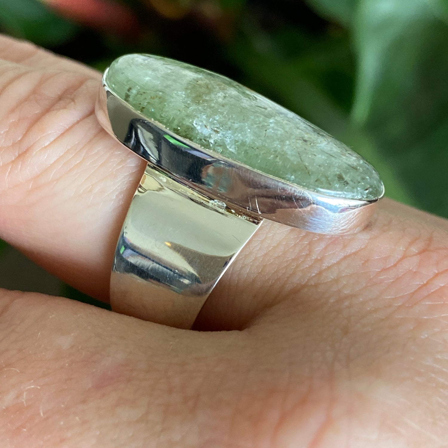 Green Kyanite Oval Cabochon Ring Size 11 KRGJ3290