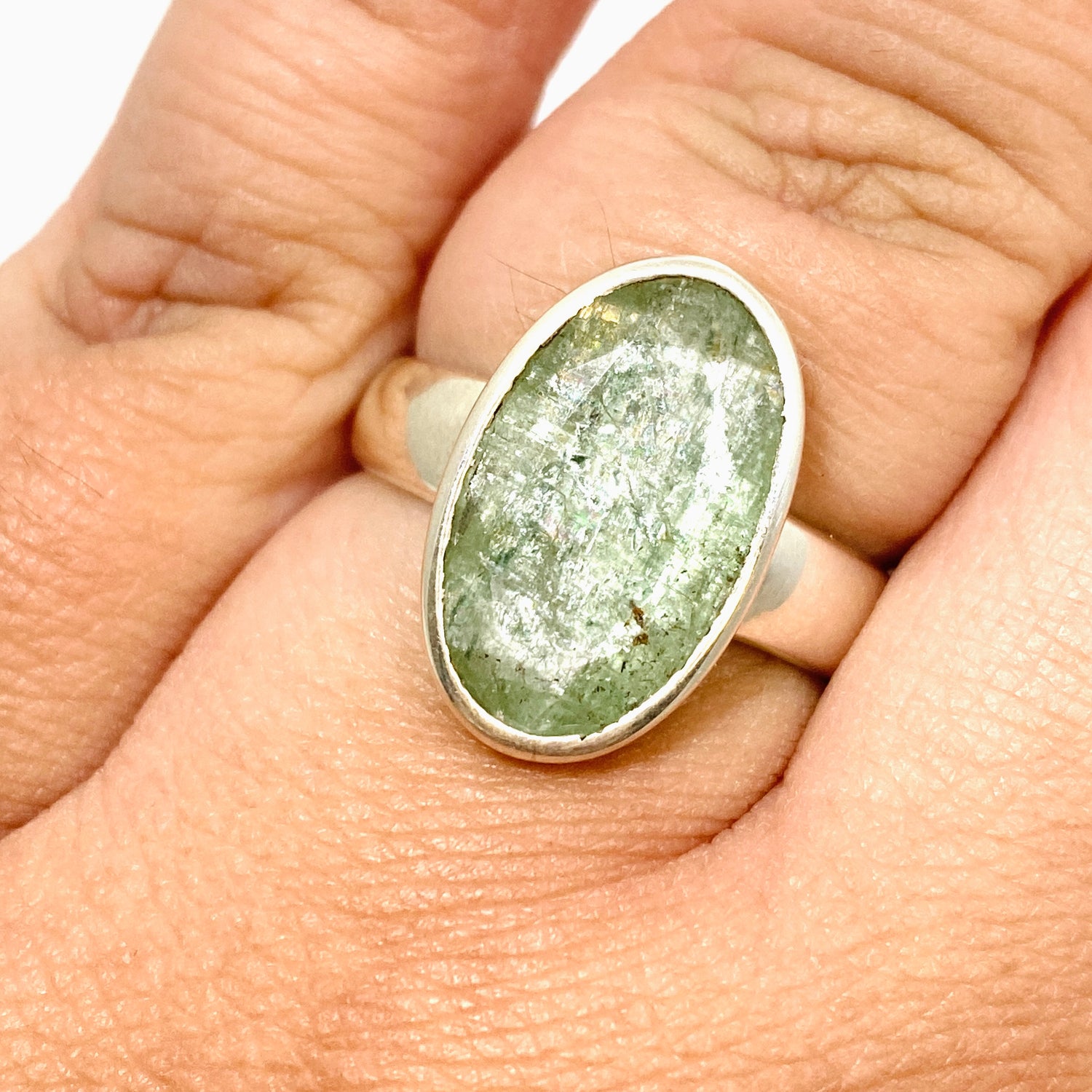 Green Kyanite Oval Faceted Ring Size 11 PRGJ819