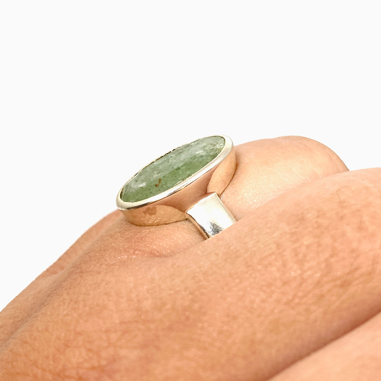 Green Kyanite Oval Faceted Ring Size 11 PRGJ819