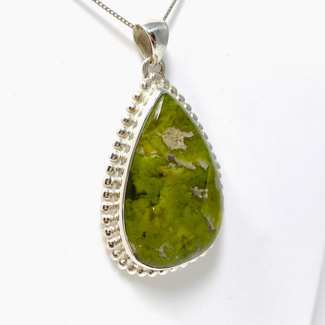 Green Opal (Madagascar) Teardrop Pendant in a Decorative Setting KPGJ4545 - Nature's Magick
