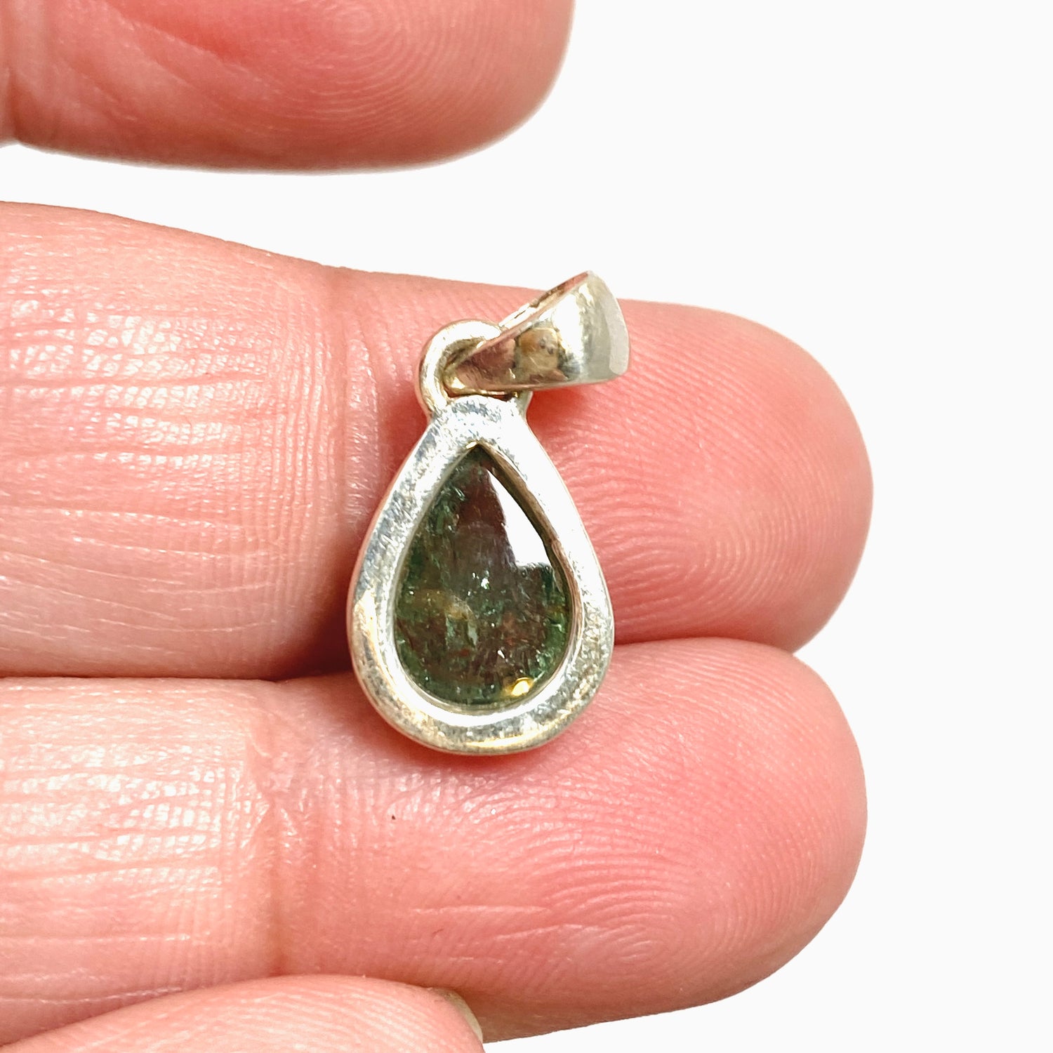 Green Tourmaline Teardrop Cabochon Pendant PPGJ1178