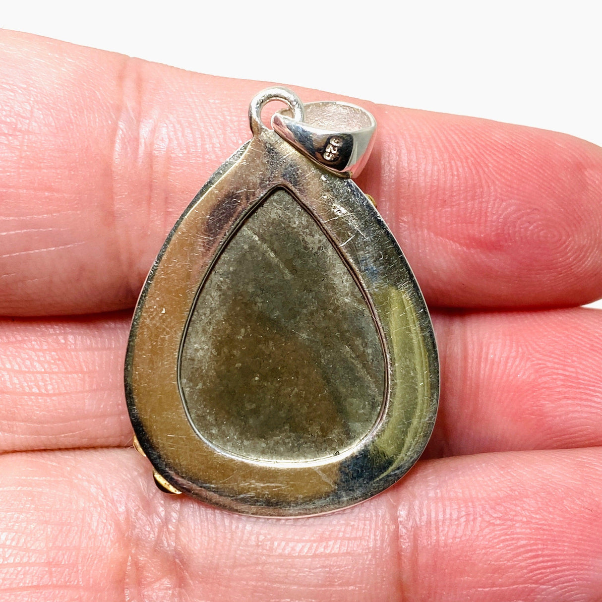 Healer's Gold Teardrop Pendant with Brass Accents KPGJ4378 - Nature's Magick