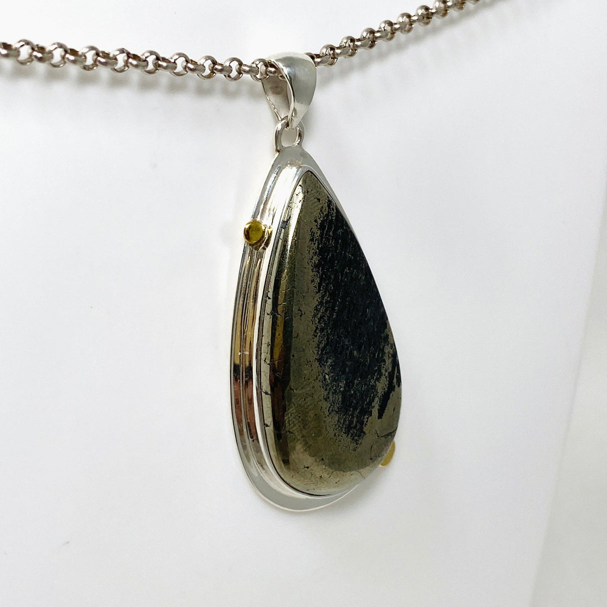 Healer's Gold Teardrop Pendant with Brass Accents KPGJ4379 - Nature's Magick
