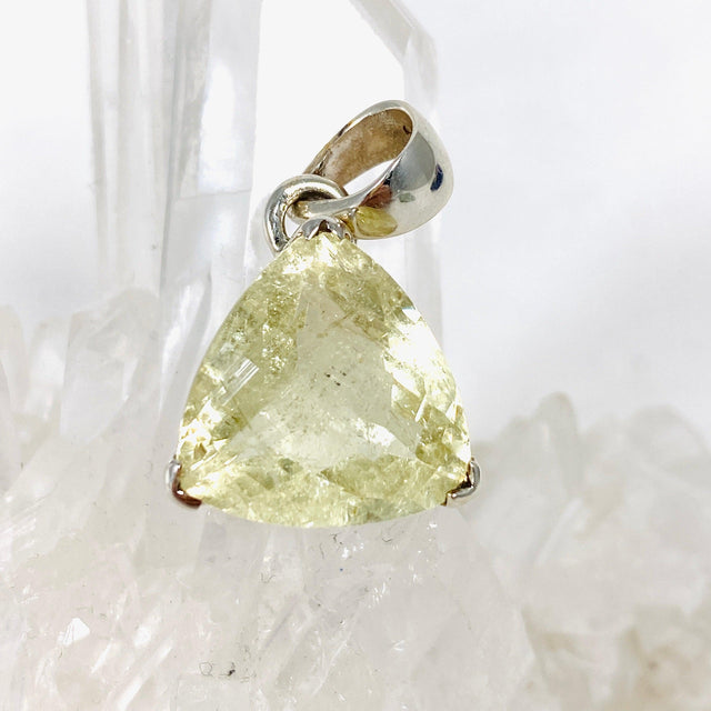 Heliodor Beryl Faceted Trillion Checker Cut Pendant PPGJ539 - Nature's Magick
