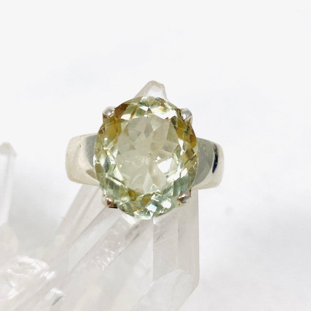 Heliodor Golden Beryl Faceted Oval Ring Size 7.5 PRGJ326 - Nature's Magick
