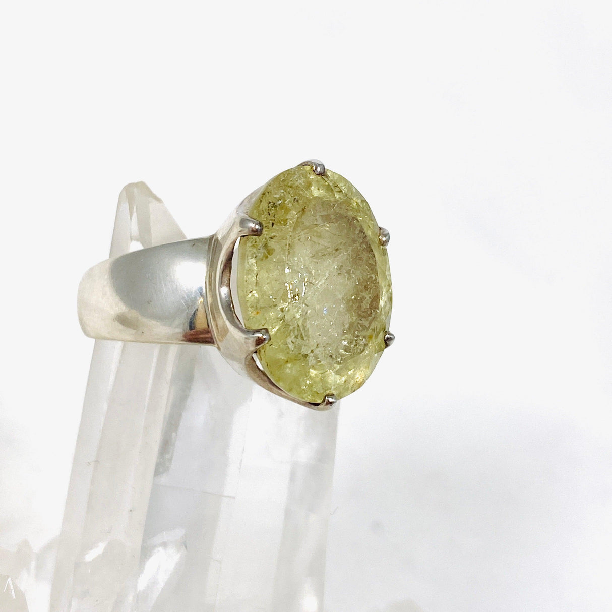 Heliodor Golden Beryl Faceted Oval Ring Size 8.5 PRGJ327 - Nature's Magick