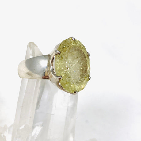 Heliodor Golden Beryl Faceted Oval Ring Size 8.5 PRGJ327 - Nature's Magick