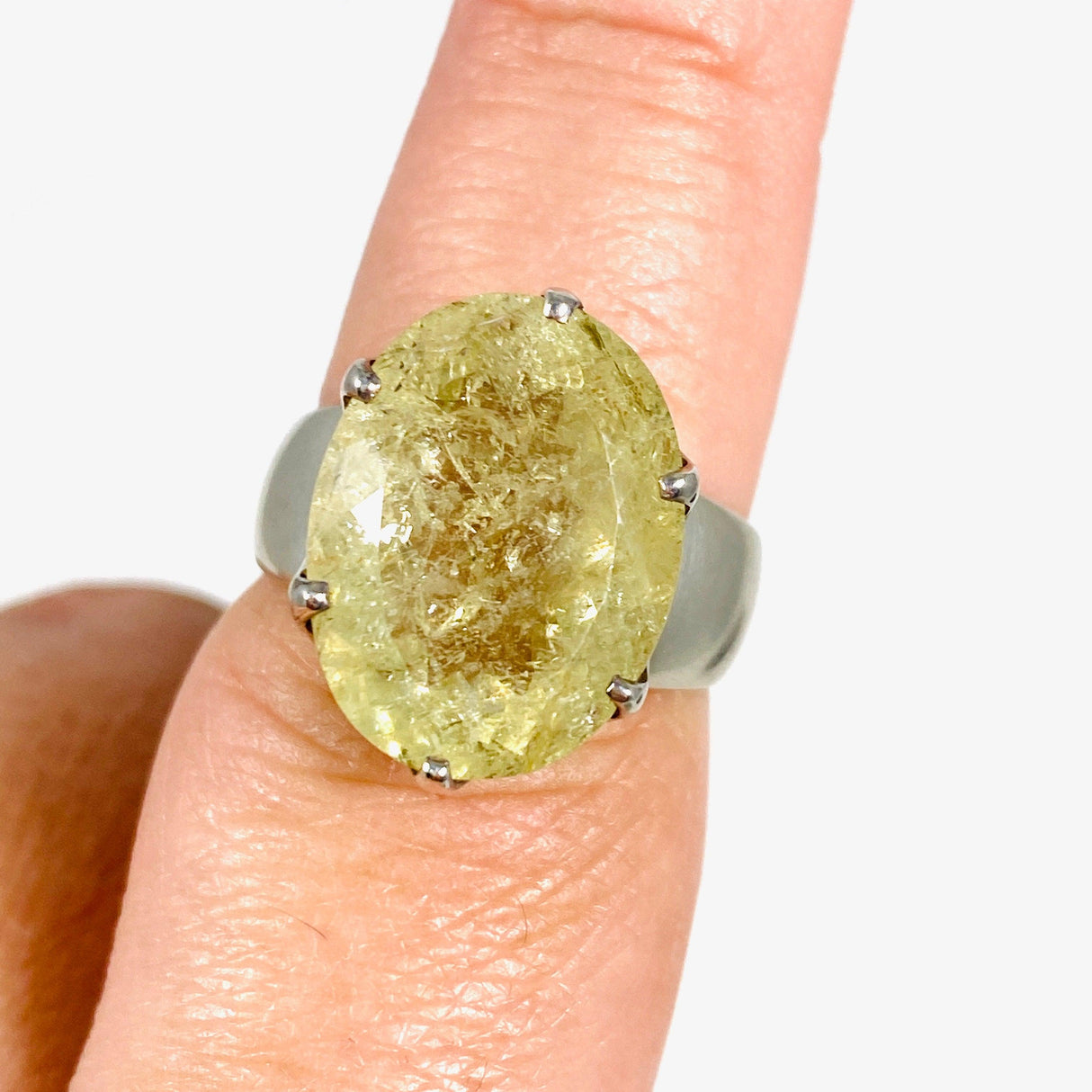 Heliodor Golden Beryl Faceted Oval Ring Size 8.5 PRGJ327 - Nature's Magick