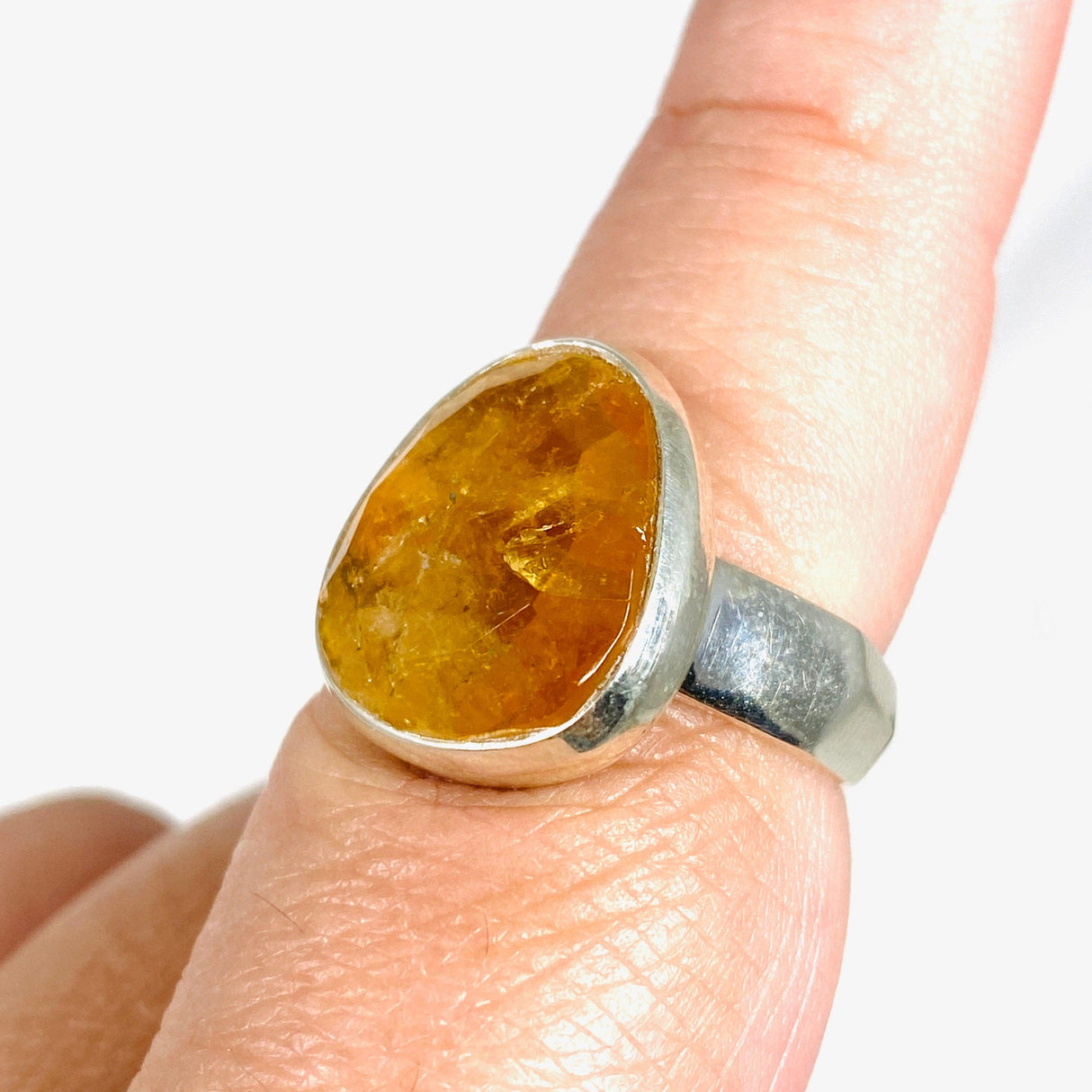 Heliodor Golden Beryl Flat Cut Ring Size 8.5 PRGJ320 - Nature's Magick