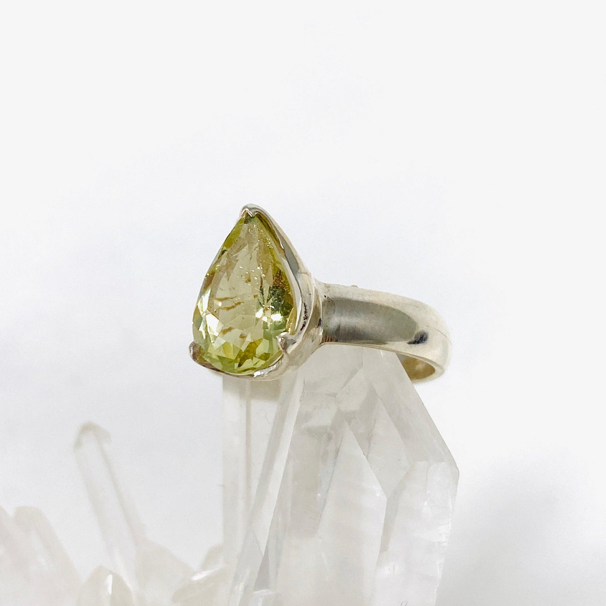 Heliodor Golden Beryl Pear Cut Ring Size 7.5 PRGJ323 - Nature's Magick