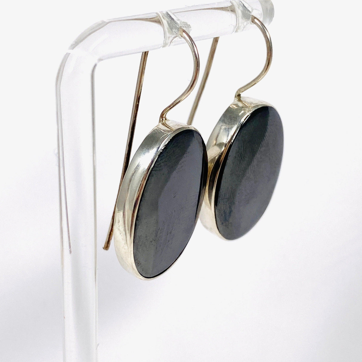 Hematite Oval Fixed Hook Earrings KEGJ1098 - Nature's Magick
