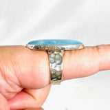 Hemimorphite Oval Hammered Band Ring Size 10 KRGJ3118 - Nature's Magick