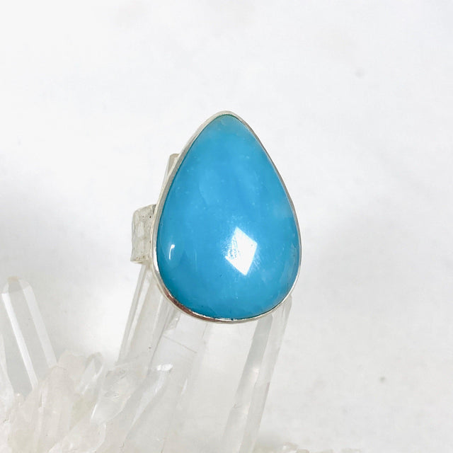 Hemimorphite Teardrop Hammered Band Ring Size 9 KRGJ3117 - Nature's Magick