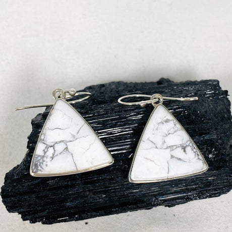 Howlite Triangular Earrings KEGJ1439 - Nature's Magick