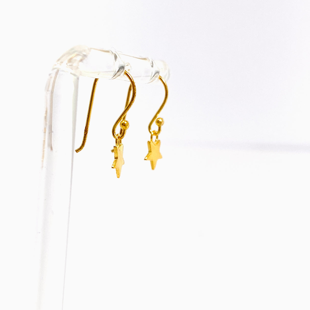 Gold Plated Star Drop Earrings SE038-YG