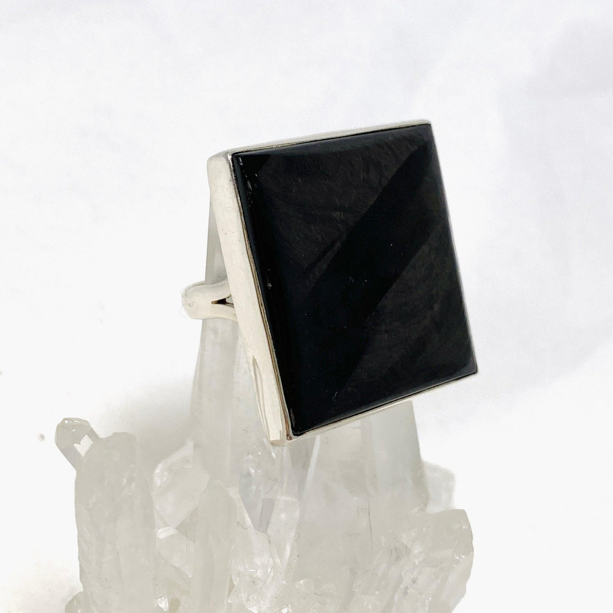 Hypersthene Square Split Band Ring Size 10 KRGJ3154 - Nature's Magick