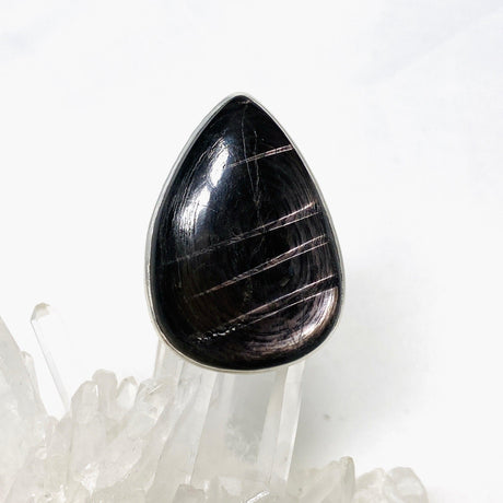 Hypersthene Teardrop Hammered Band Ring Size 10 KRGJ3151 - Nature's Magick