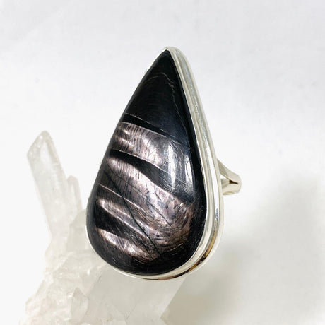 Hypersthene Teardrop Split Band Ring Size 11 KRGJ3149 - Nature's Magick