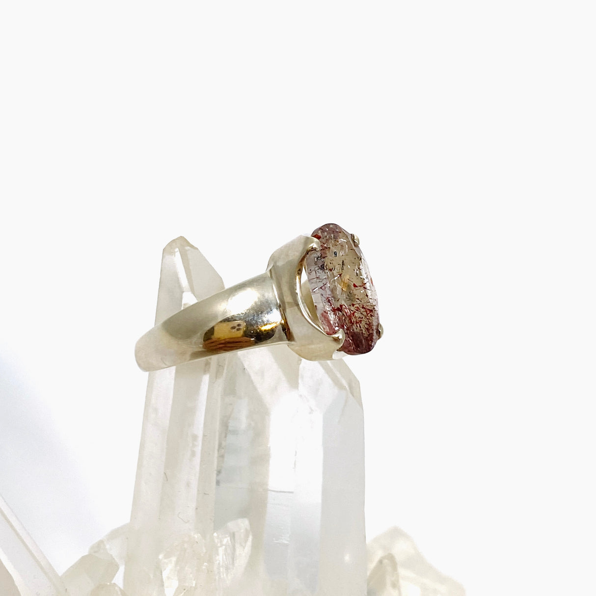 Lepidicrocite in Quartz (Inclusion Quartz) Oval Faceted Ring Size 7.5 PRGJ679