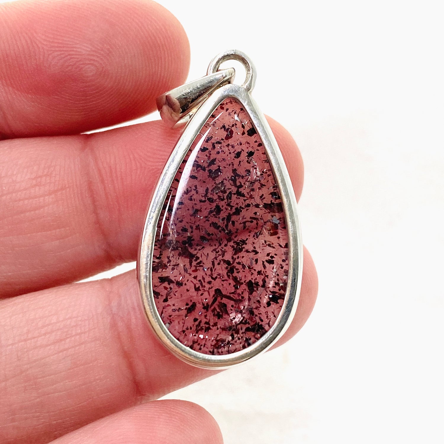 Lepidicrocite in Quartz (Inclusion Quartz)Teardrop Cabochon Pendant PPGJ823