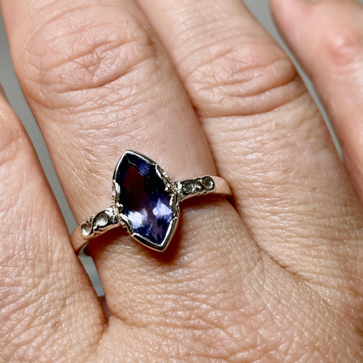 Iolite Faceted Marquise Ring in a Decorative Setting R3726