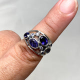 Iolite Faceted Multistone Gemstone Ring in a Decorative Setting R3787 - Nature's Magick